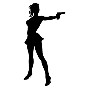 Наклейка «Девушка с пистолетом» (ID:2948)
