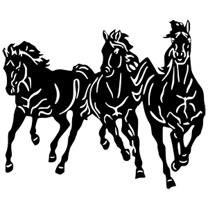 Наклейка «Скачущие кони» (ID:3284)