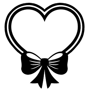 Наклейка «Сердечко с бантом» (ID:4593)