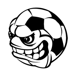 Наклейка Сердитый футбольный мяч