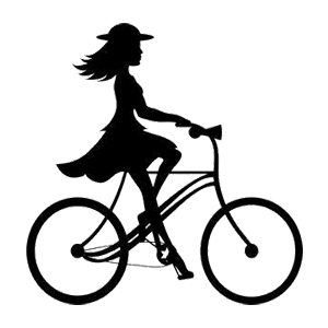 Наклейка «Девушка на велосипеде» (ID:6013)