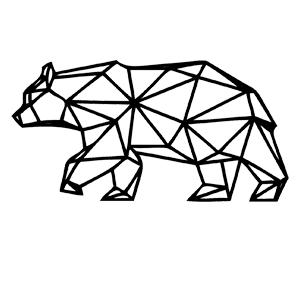 Наклейка Медведь из треугольников
