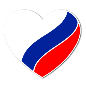 Наклейка «Флаг России в сердце» (ID:7849)