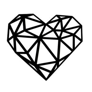Наклейка «Сердце из треугольников» (ID:955)