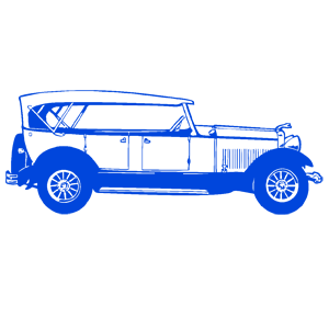 Развернутая по горизонтали Синяя наклейка «Retro auto» - купить от 189 руб.