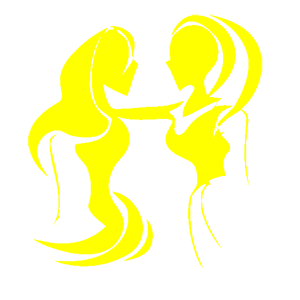 Развернутая по горизонтали Желтая наклейка «Twins» - купить от 143 руб.