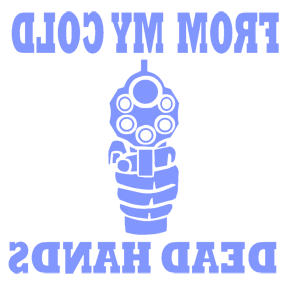 Развернутая по горизонтали Голубая наклейка «From my cold dead hands» - купить от 187 руб.