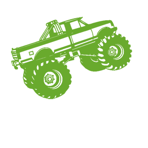 Развернутая по горизонтали Светло-зеленая наклейка «Monster Truck» - купить от 147 руб.