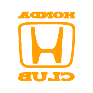 Развернутая по горизонтали Оранжевая наклейка «Honda club» - купить от 85 руб.