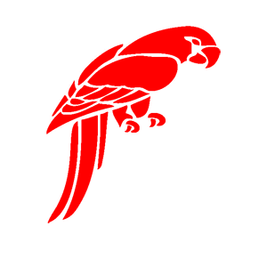Развернутая по горизонтали Красная наклейка «Попугай (Parrot)» - купить от 114 руб.