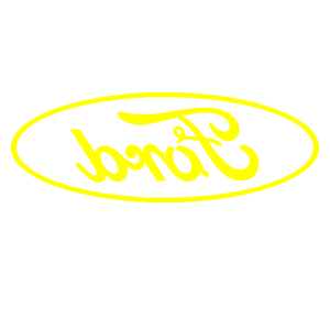 Развернутая по горизонтали Желтая наклейка «Ford logo» - купить от 42 руб.