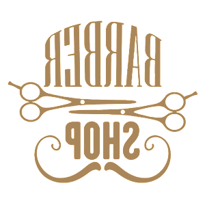 Развернутая по горизонтали Светло-коричневая наклейка «Barber Shop» - купить от 187 руб.