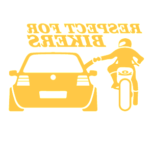 Развернутая по горизонтали Золотая наклейка «Respect for bikers» - купить от 147 руб.