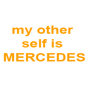 Оранжевая наклейка «my other self is Mercedes» - купить от 100 руб.