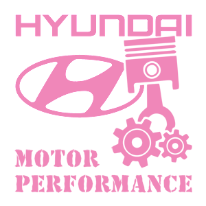 Розовая наклейка «Hyundai motor performance» - купить от 187 руб.