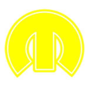 Развернутая по горизонтали Желтая наклейка «Mopar logo» - купить от 31 руб.